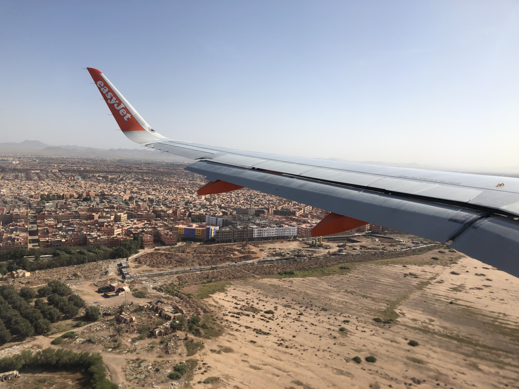 Easyjet Landing in Marrakech, Morocco